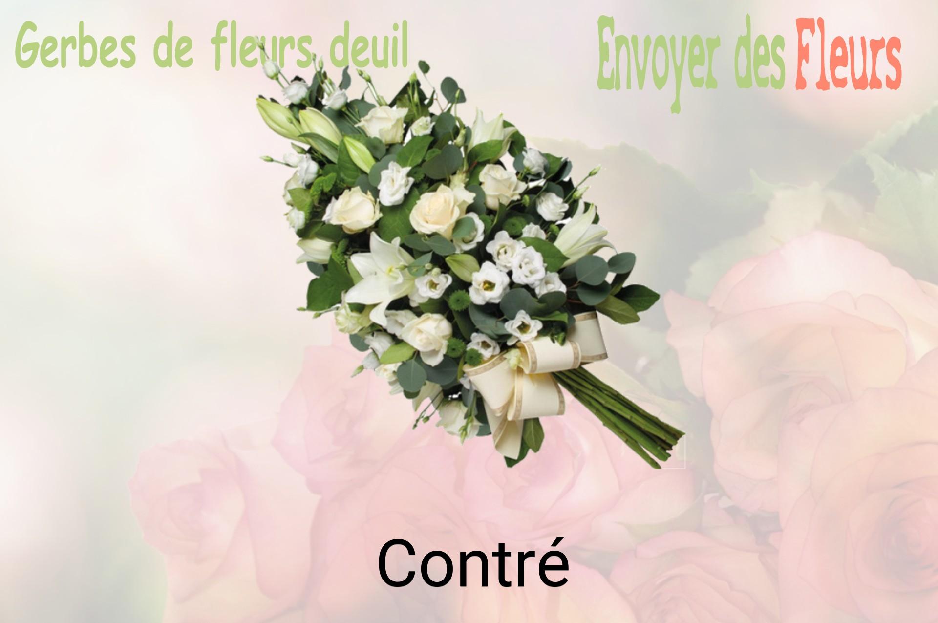 Gerbe de fleurs de deuil livrée à Contré